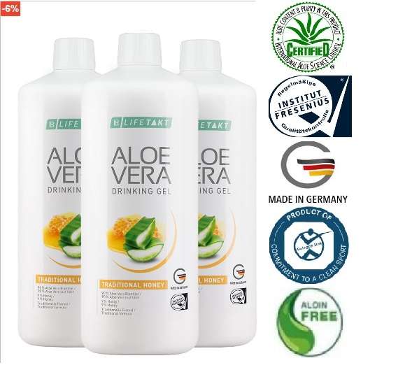 Aloe Vera Drinking Gel Traditional with Honey Set of 3